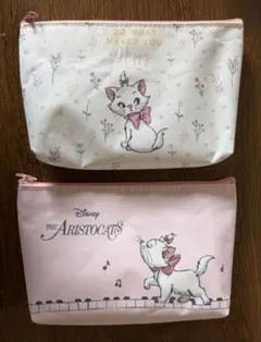 ディズニー　マリーちゃん　舟形ポーチ 2種
