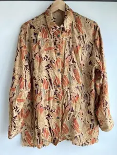 【古着】ユニセックス ボタニカルな長袖シャツ