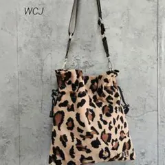 【完売品】WCJ 若槻千夏 レオパード コーデュロイ 巾着ショルダーバッグのサムネイル