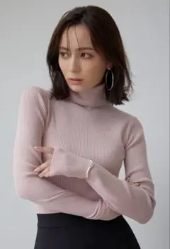 anuans カシミヤブレンドフィットリブニットプルオーバー PINKのサムネイル