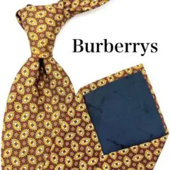 【大特価】 Burberrys バーバリー ネクタイ 総柄 イエロー レッド