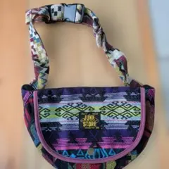 JUNK STORE 多色幾何学模様 ボディバッグ