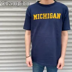 80s☆USA製☆チャンピオン☆カレッジTシャツ☆トリコタグ☆紺☆XL☆ミシガン