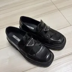 ブラックローファー厚底