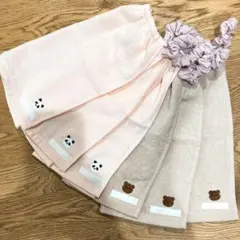 刺繍　6枚　タオルエプロン　おりこうタオル　保育園　おりこうエプロン　女の子