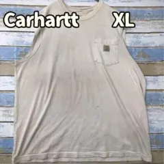 カーハート ノースリーブ カットソー ベージュ XL ポケット付き【お741】のサムネイル