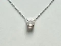 大粒　ローズクォーツ　オーバル　ネックレス　silver925