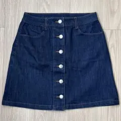 LOWRYS FARM デニムミニスカート Aライン M ネイビー 美品