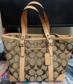 Coach ミニトートバッグ ブラウン/ベージュ