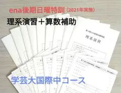 【適性検査対策】理系演習＋算数補助 ena後期日曜特訓  学芸大国際中コース 中3後期日曜特訓 2025 | - 【公式】進学塾のena