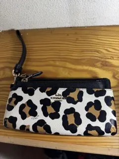 COACH コーチ レオパード リストレット長財布 お財布ポーチ カードケース付