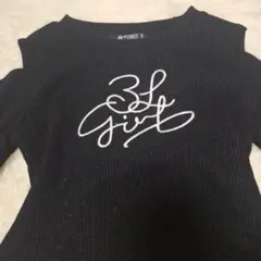 LOVEIT ラメブラックオフショルダー ロンティー