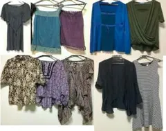 古着　シックめ大人っぽキャミ・チュニック・ワンピースなど詰め合わせ10点セット