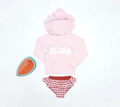 Alohaプリント フード付き水着 90cm