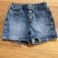 デニム ボタン付き ショートパンツ