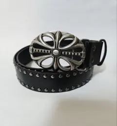 ベルト 黒 十字架 クロスバックル スタッズベルト y2k パンク グランジ