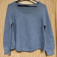 MISCH MASCH ミッシュマッシュ　ブルー　青　ニットセーター 長袖　Mのサムネイル