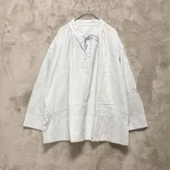 GIANNI LO GIUDICE♡プルオーバーノーカラーブラウス コットン40