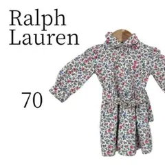 ★美品 Ralph Lauren ラルフローレン 白の花柄 ワンピース 70cm