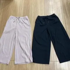 GU リブプルオンワイドフレアパンツ 2色セット