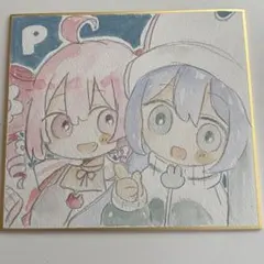 重音テト　初音ミク　手描きイラスト　色紙
