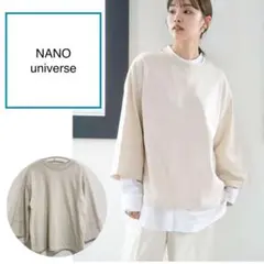 NANO universe LB04 ベルスリーブカットトップス ライトベージュ