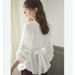 GRL グレイル　ウエストリボンボリュームスリーブブラウス　at1304