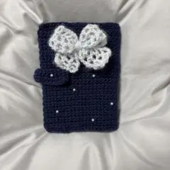 『オーダー商品』ハンドメイド ブックカバー 文庫本サイズ 編み物