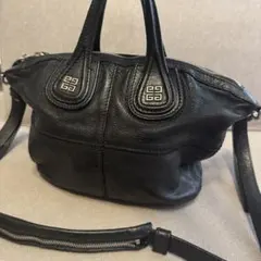 ✨美品✨ジバンシー ハンドバッグ 2way ナイチンゲール 4Gロゴ レザー 黒 GIVENCHY ジバンシー ロゴ金具 2WAY ハンドバッグ レザー