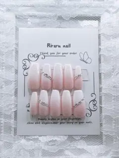 【現品】ネイルチップ　白グラ　埋め尽くし　ラメグラ ベイビーブーマー