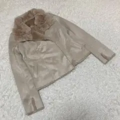 ROYAL PARTY ムートンコート　ボタンレス　アウター　ベージュ　Fサイズ