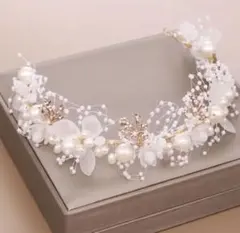 パール フラワーエアバンド キッズ 女の子 結婚式 プレゼント 入学式 韓国