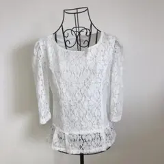 オシャレワンランク！総レースｔシャツ　半袖　透け感　レーストップスレースTシャツ