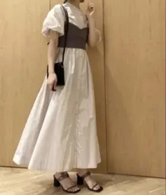 【6/2 15時まで】snidel ニットビスチェ付きシャツワンピース