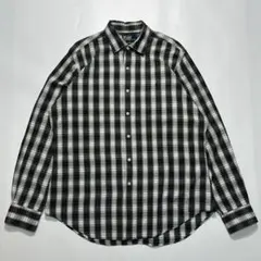 ラルフローレン 長袖シャツ XL 白黒グレー モノトーンチェック ○6277