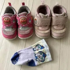 13 アンパンマン 13.5 ドキンちゃん ピンク スニーカー 靴下 セット