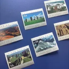 5506 外国切手 国連 1992年 世界遺産 （2次） 切手6種セット