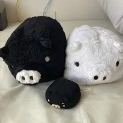 モノクロブー 白 黒 ぶた ぬいぐるみ ふわふわ 平成レトロ