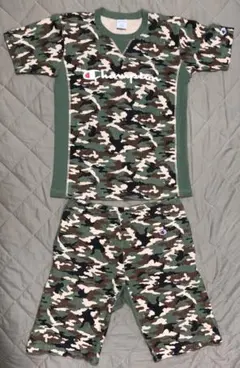 Champion カモ柄 迷彩 Tシャツ ・ ショートパンツ 上下セット　Ｌ