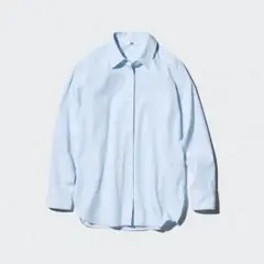 美品　UNIQLO コットンシャツ　ブルー