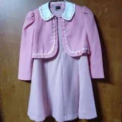 ピンク フォーマルワンピース ボレロ130　セット　ケープ付き