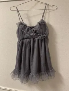 gelato pique チュール　フリル　キャミソール　カップ付き　グレー