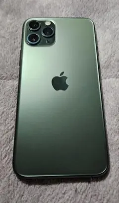 iPhone 11 Pro ミッドナイトグリーン フィルム クリアケース付き