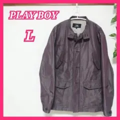 古着 シミあり メンズ L Playboy アウター ジャケット 茶 使用感ありのサムネイル