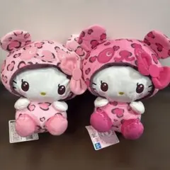 全2種セット レディなヒョウ柄BIGぬいぐるみ 「パンダハローキティ」KITTY