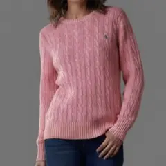 【新品未使用】ポロラルフローレン ケーブルニットセーター ピンクS
