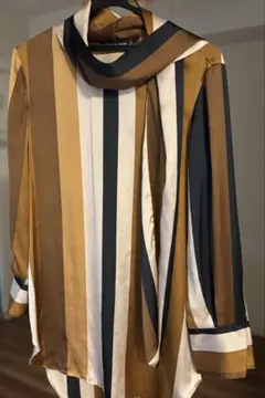 【ZARA】長袖シャツ ブラウスリボン付き