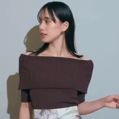 Mystrada 半袖オフショルニットのサムネイル