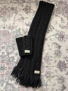BEAMS ケーブル編み マフラーとミトン セット