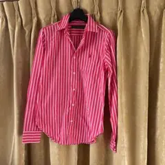 お値下げ　ラルフローレン ピンク×ホワイト　ストライプシャツ 美シルエット